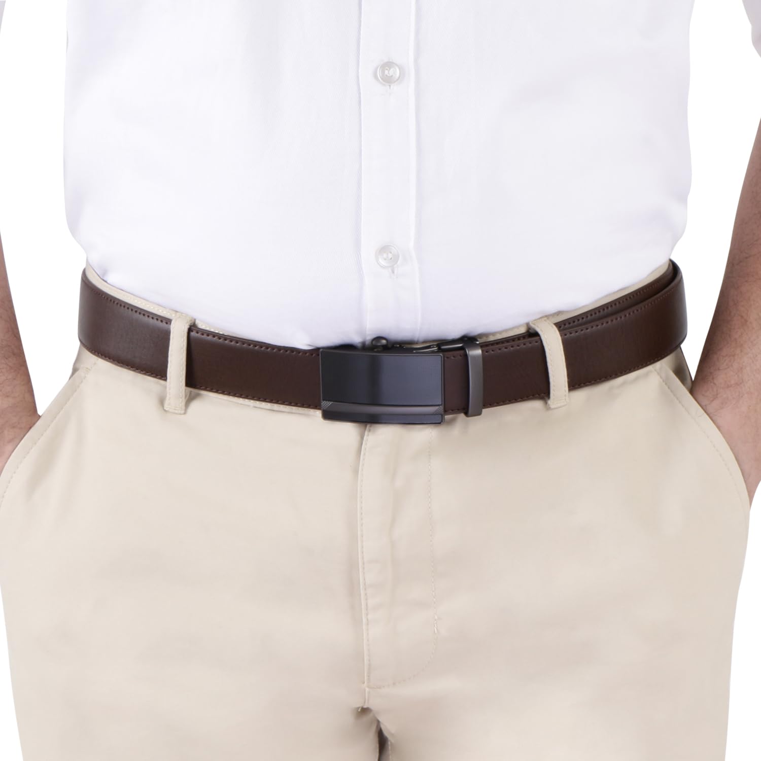 Labnoft Men's Auto Lock PU Leather Belt