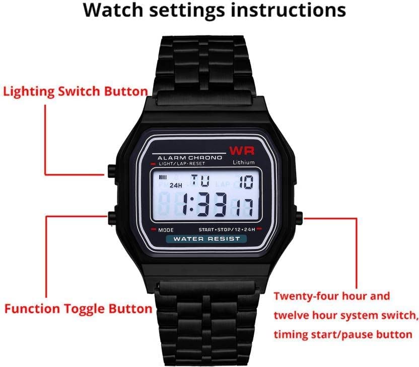 Acnos® Premium Brand Digital 4 Colours Square Dial Unisex Wrist Watch for Men Women Pack of 1 (WR)