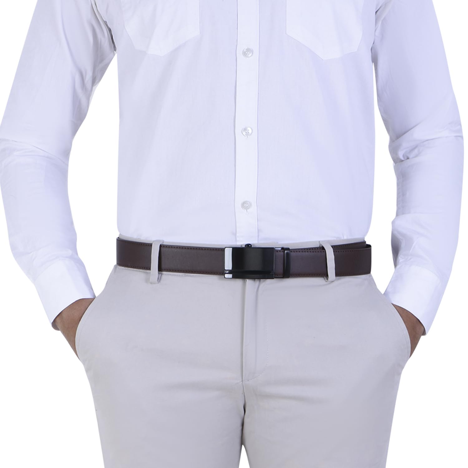 Labnoft Men's Auto Lock PU Leather Belt