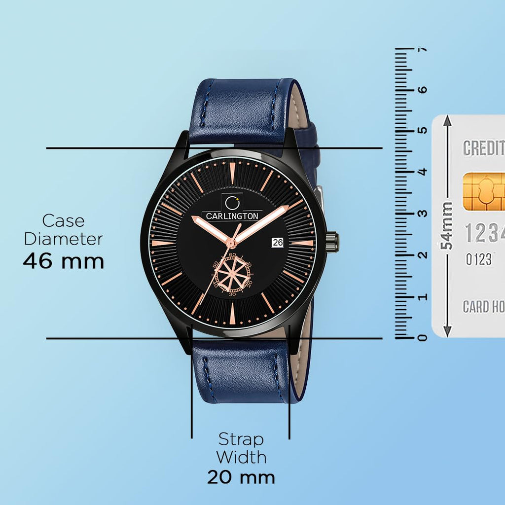 Carlington Analog Watches for Men with Leather Strap - CT 1020