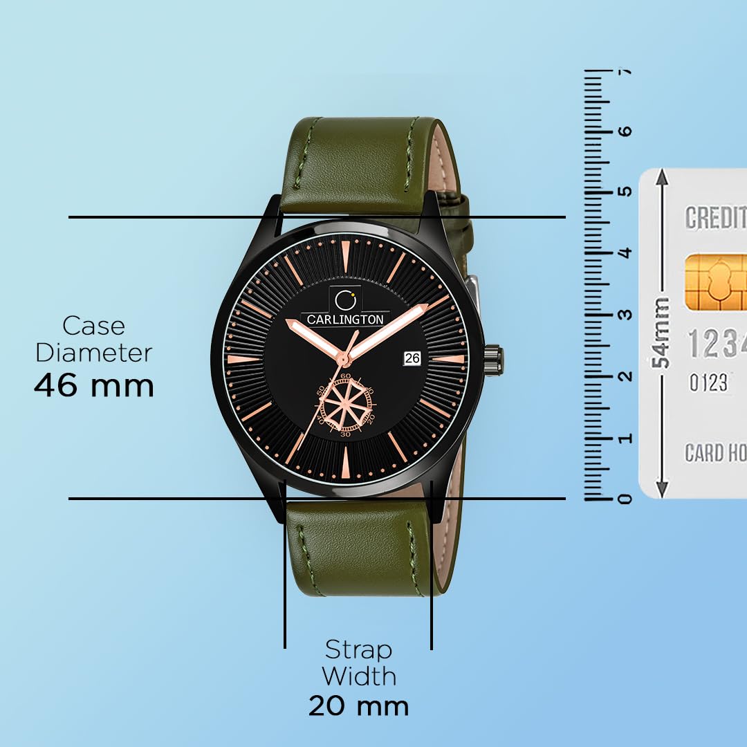 Carlington Analog Watches for Men with Leather Strap - CT 1020