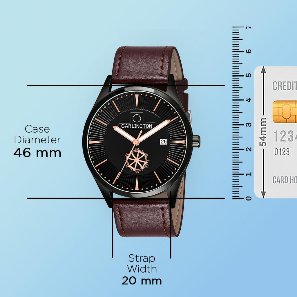 Carlington Analog Watches for Men with Leather Strap - CT 1020
