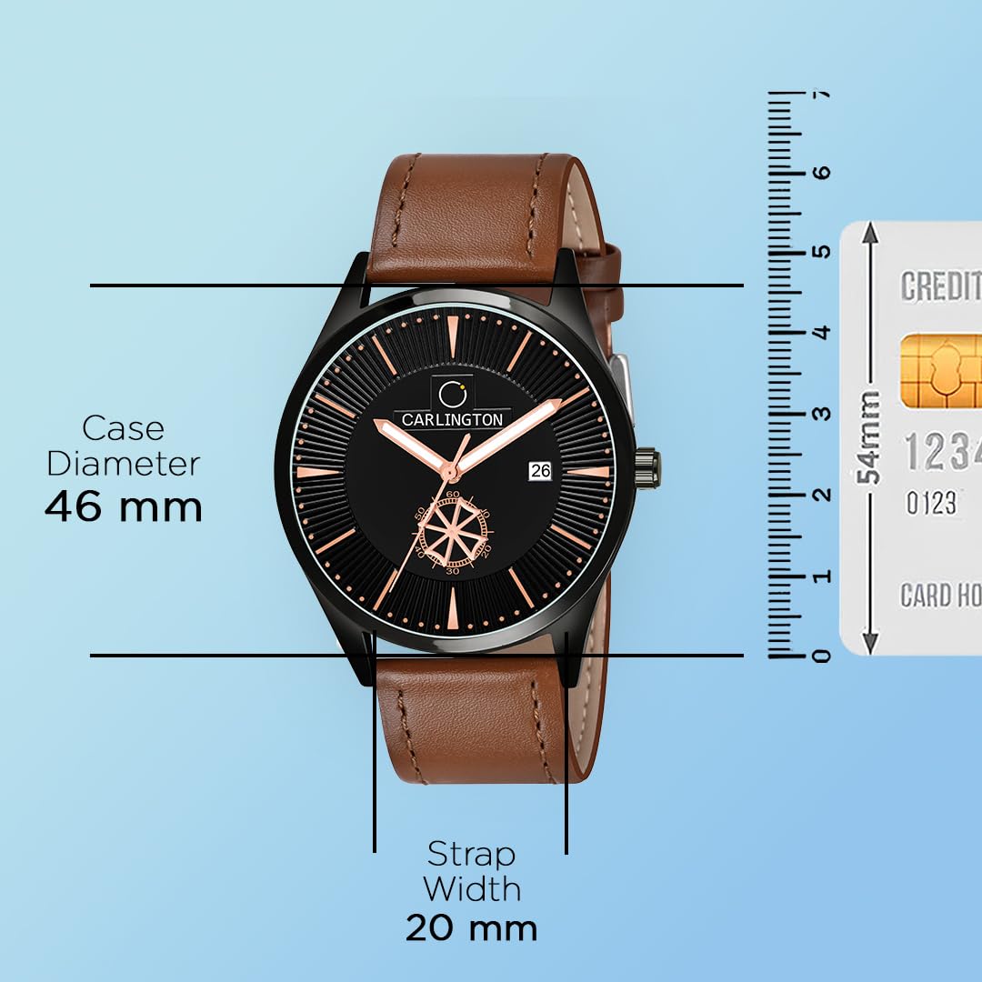 Carlington Analog Watches for Men with Leather Strap - CT 1020