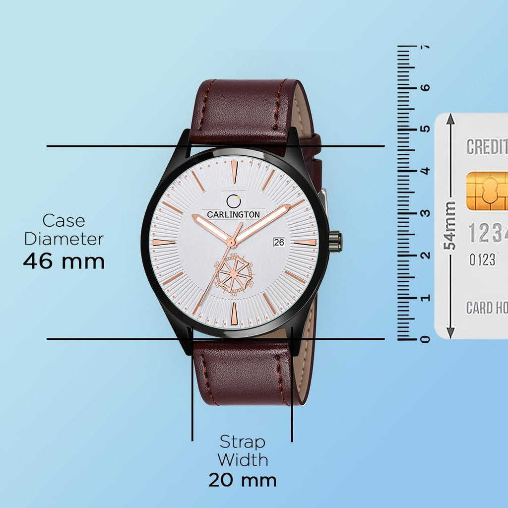 Carlington Analog Watches for Men with Leather Strap - CT 1020