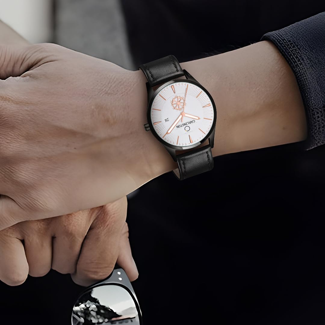 Carlington Analog Watches for Men with Leather Strap - CT 1020