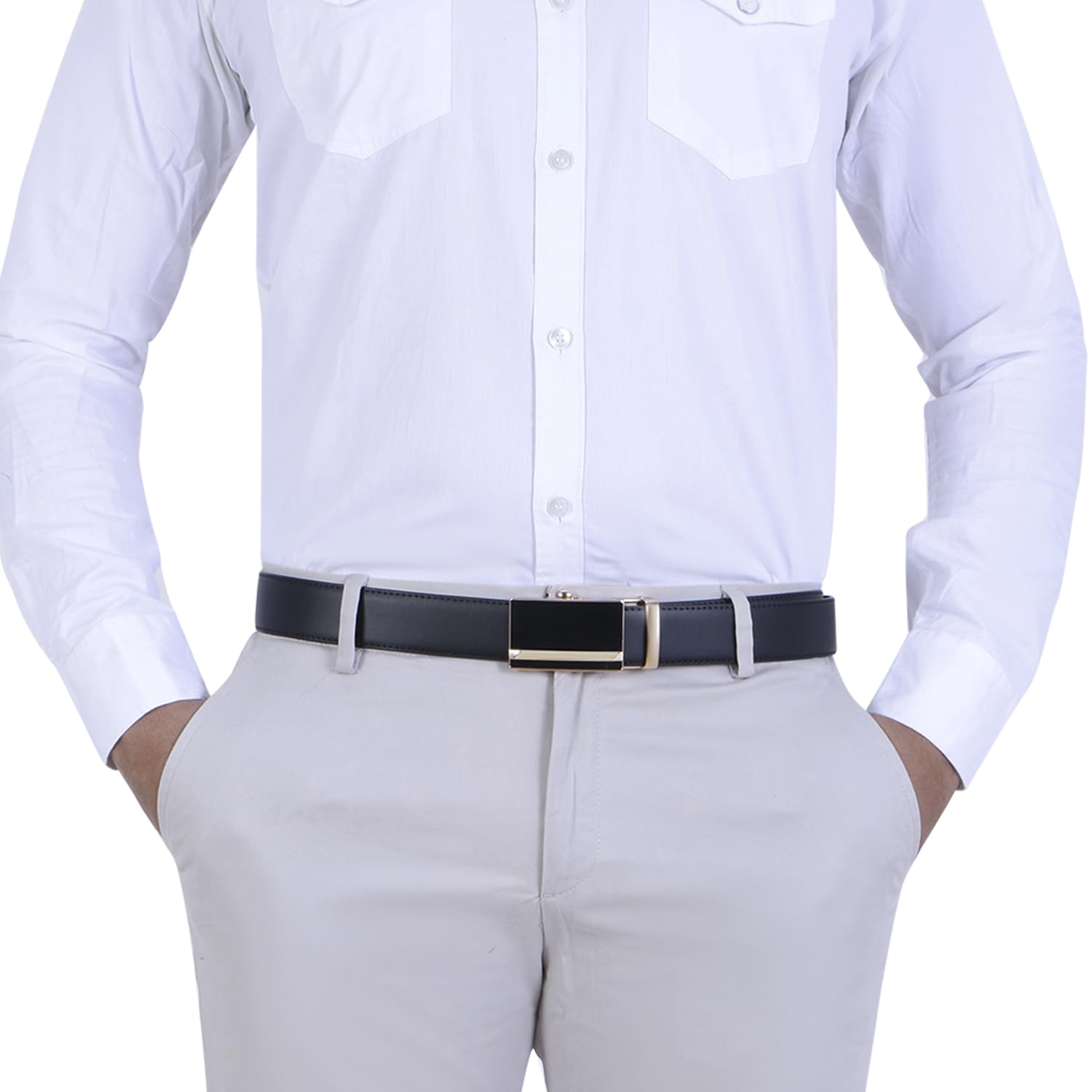 Labnoft Men's Auto Lock PU Leather Belt