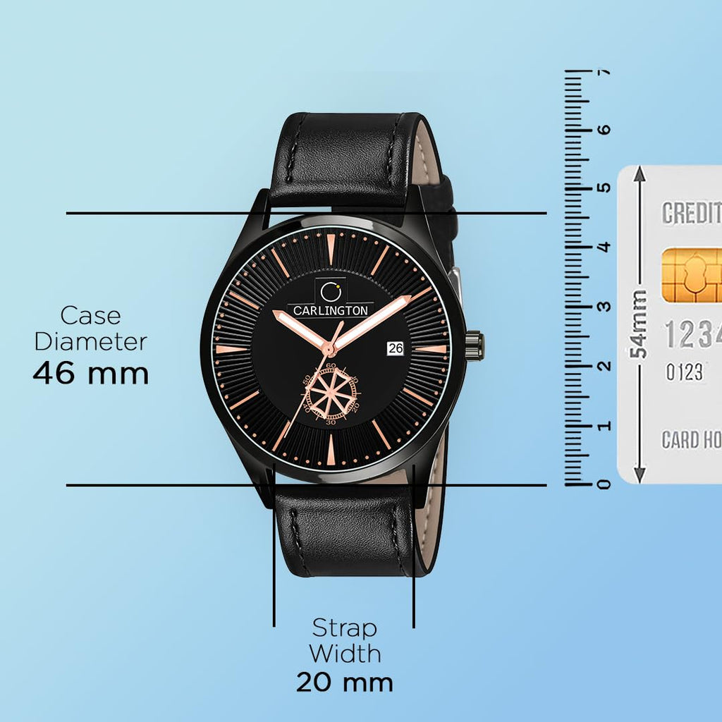 Carlington Analog Watches for Men with Leather Strap - CT 1020