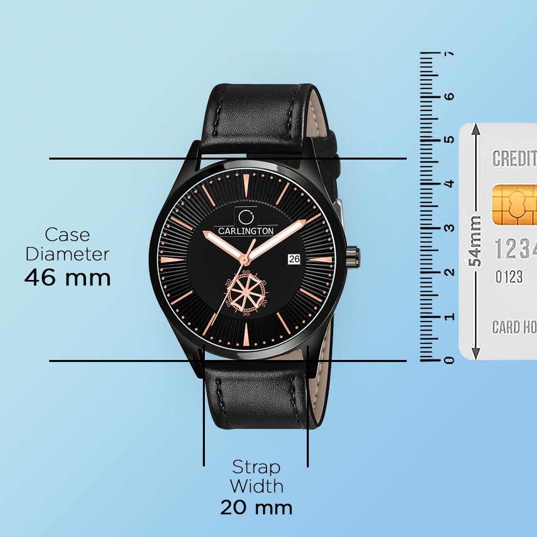 Carlington Analog Watches for Men with Leather Strap - CT 1020