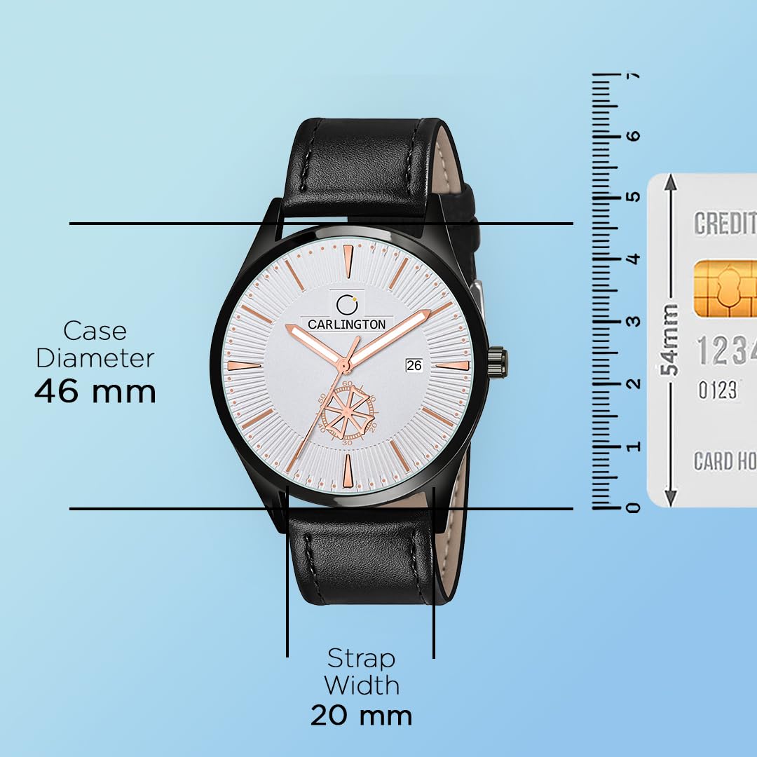 Carlington Analog Watches for Men with Leather Strap - CT 1020