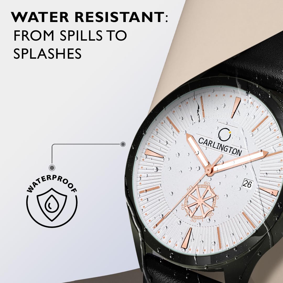 Carlington Analog Watches for Men with Leather Strap - CT 1020