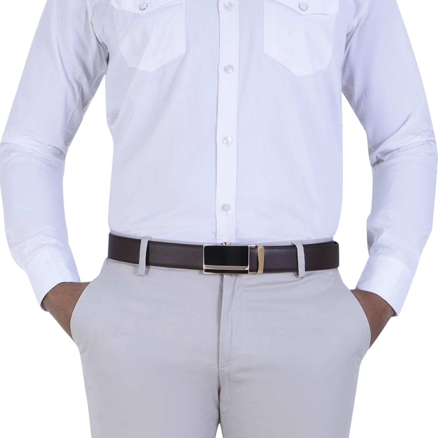 Labnoft Men's Auto Lock PU Leather Belt