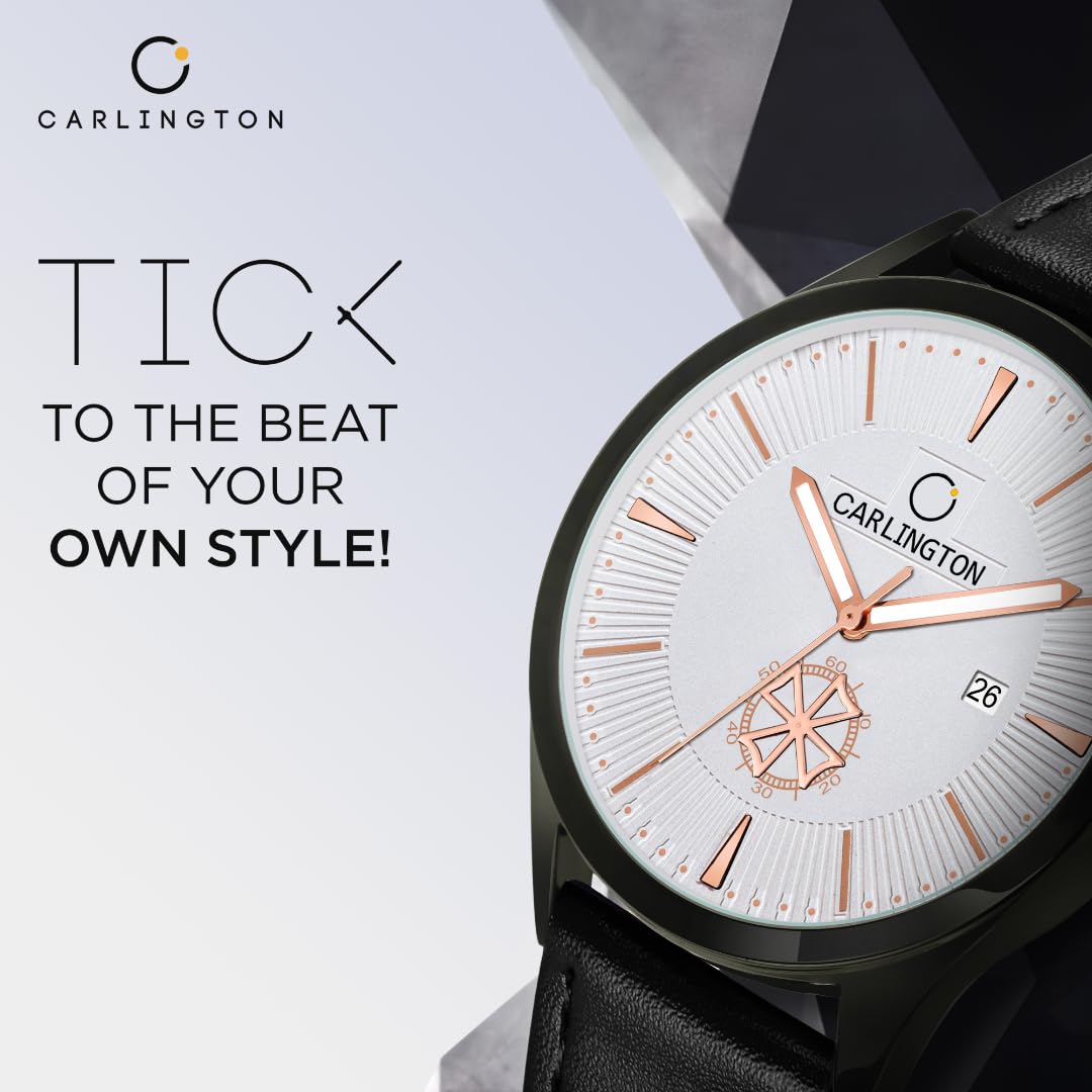 Carlington Analog Watches for Men with Leather Strap - CT 1020