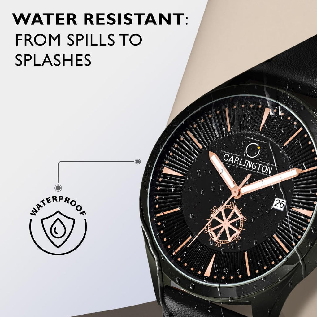 Carlington Analog Watches for Men with Leather Strap - CT 1020