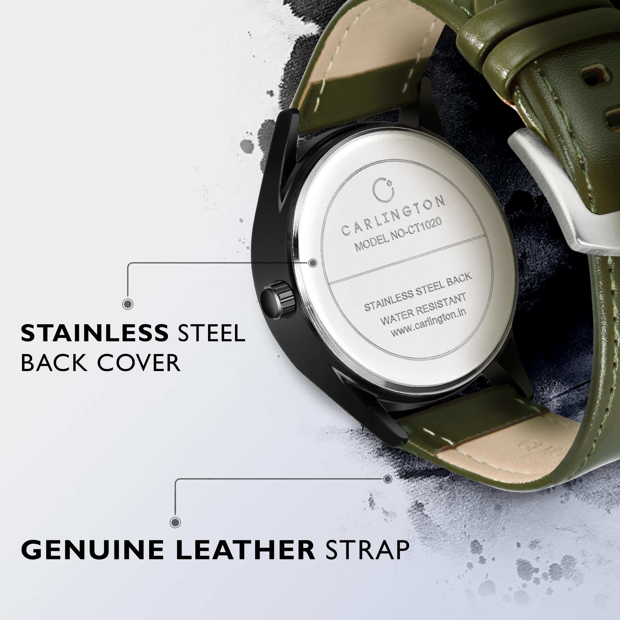 Carlington Analog Watches for Men with Leather Strap - CT 1020