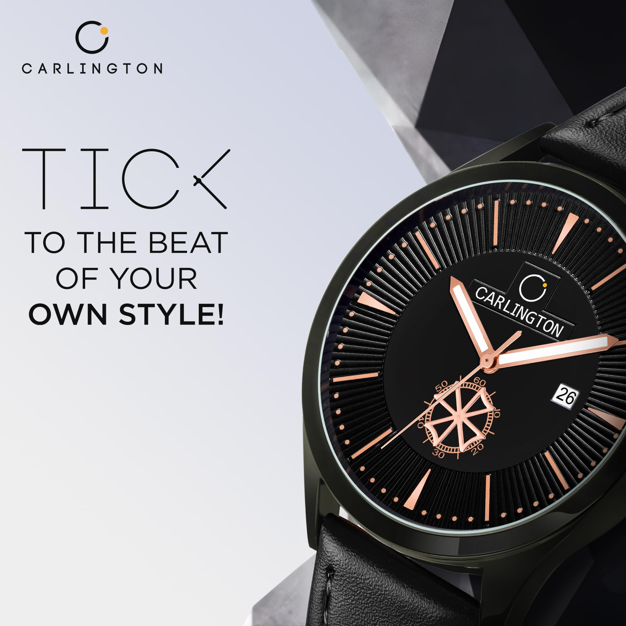 Carlington Analog Watches for Men with Leather Strap - CT 1020