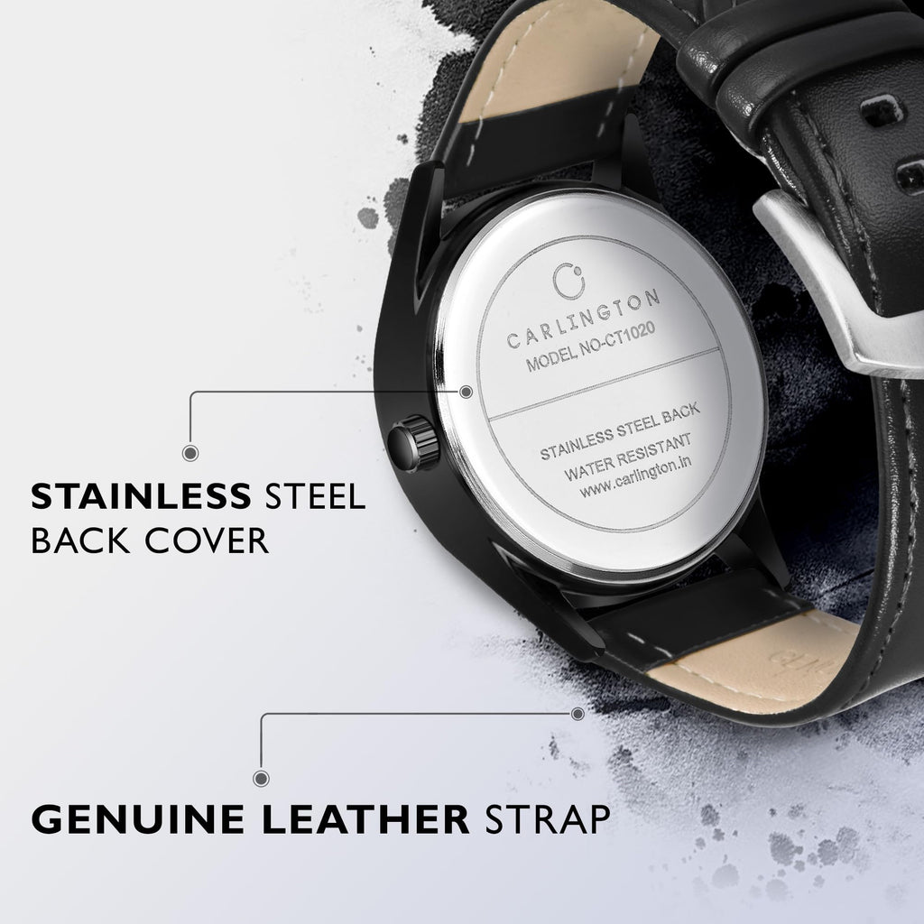 Carlington Analog Watches for Men with Leather Strap - CT 1020