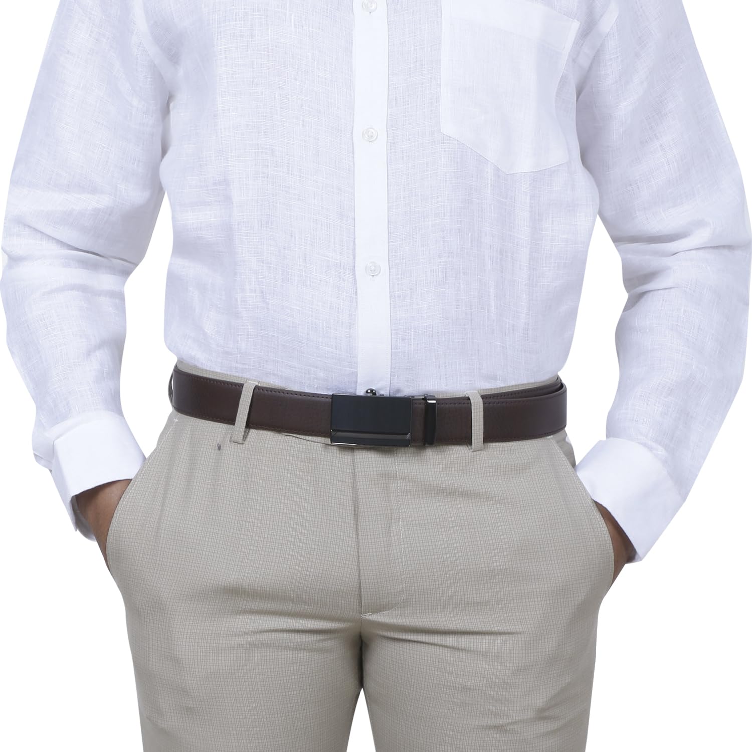 Labnoft Men's Auto Lock PU Leather Belt