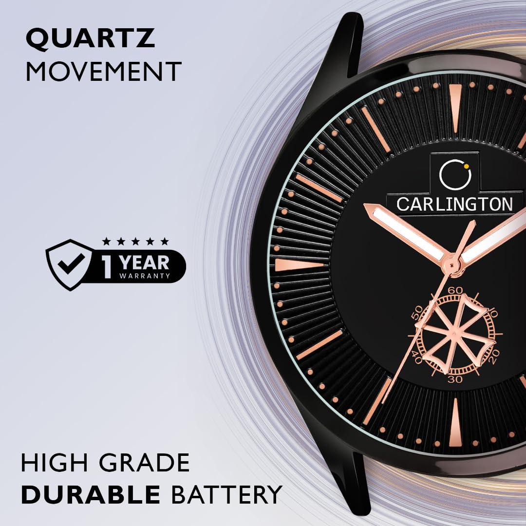 Carlington Analog Watches for Men with Leather Strap - CT 1020