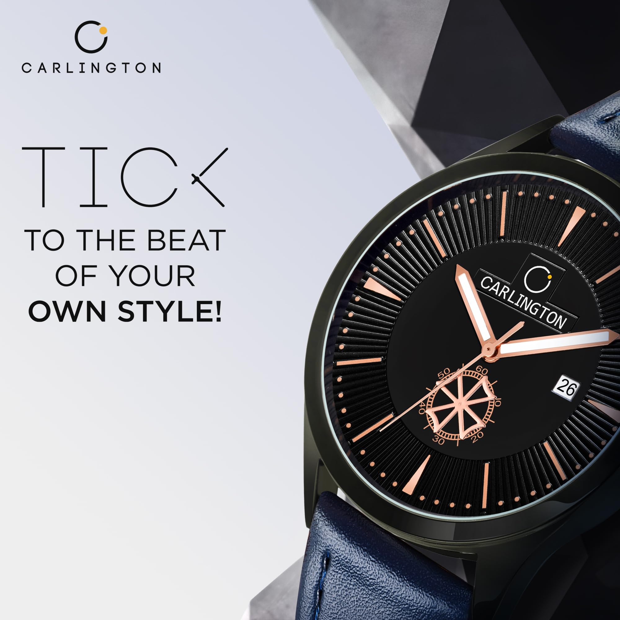 Carlington Analog Watches for Men with Leather Strap - CT 1020