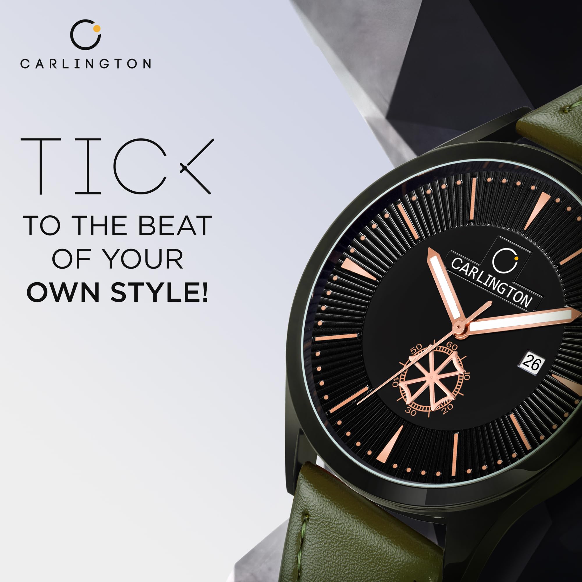 Carlington Analog Watches for Men with Leather Strap - CT 1020