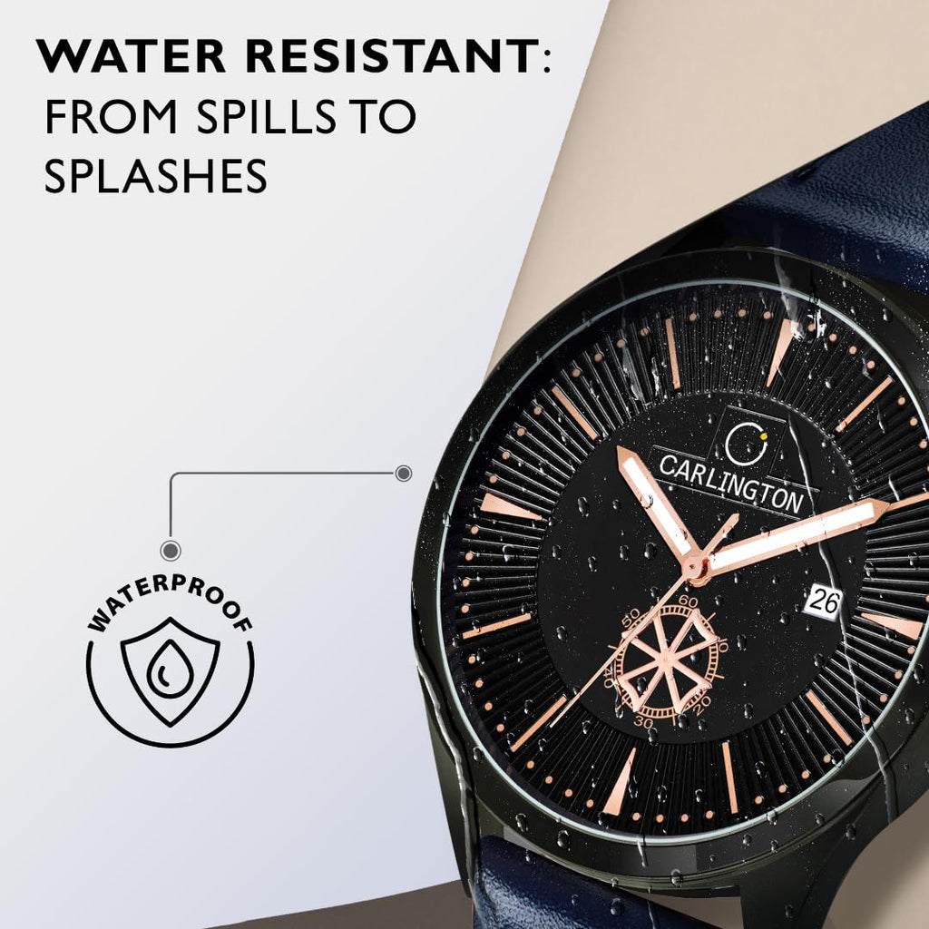Carlington Analog Watches for Men with Leather Strap - CT 1020