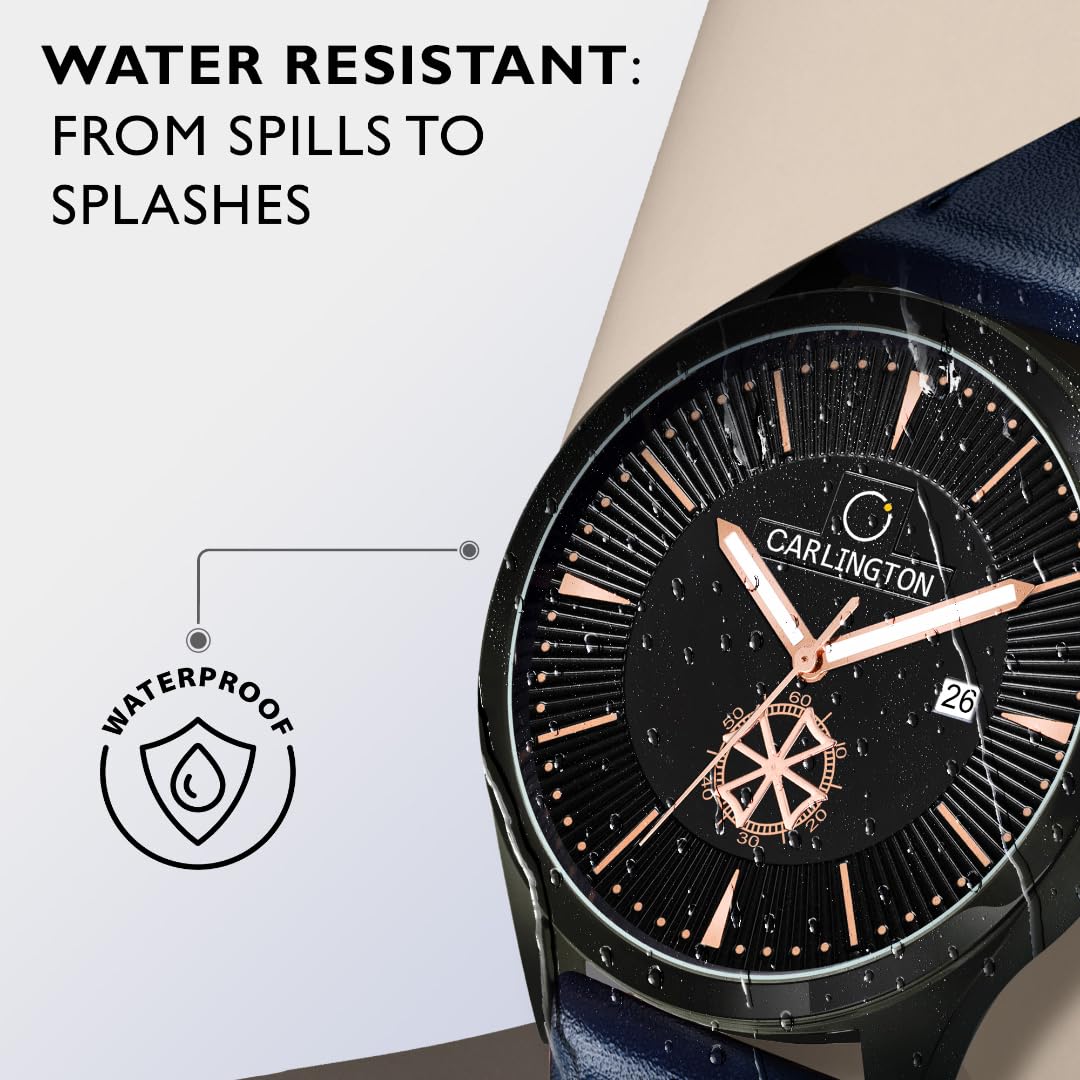 Carlington Analog Watches for Men with Leather Strap - CT 1020