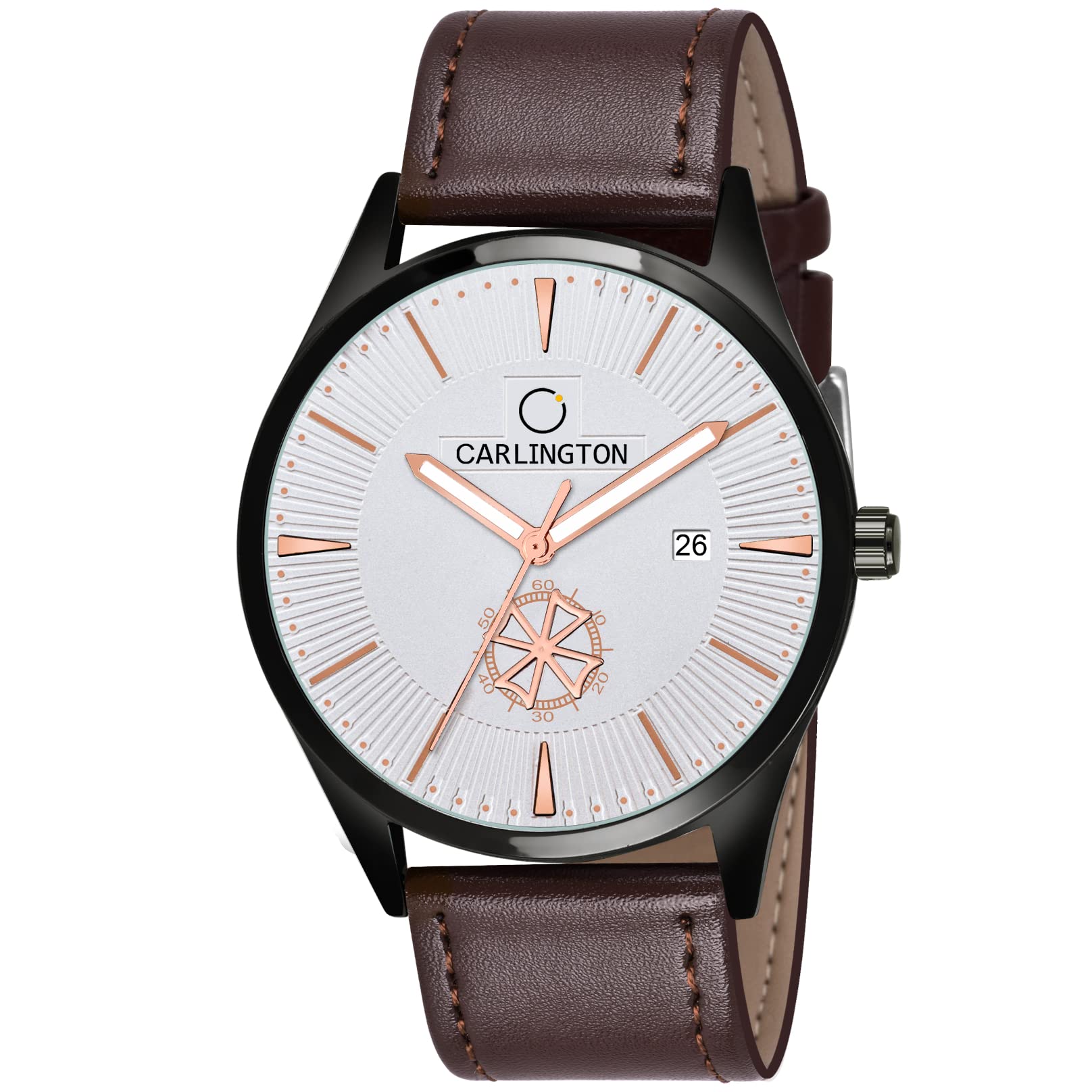 Carlington Analog Watches for Men with Leather Strap - CT 1020