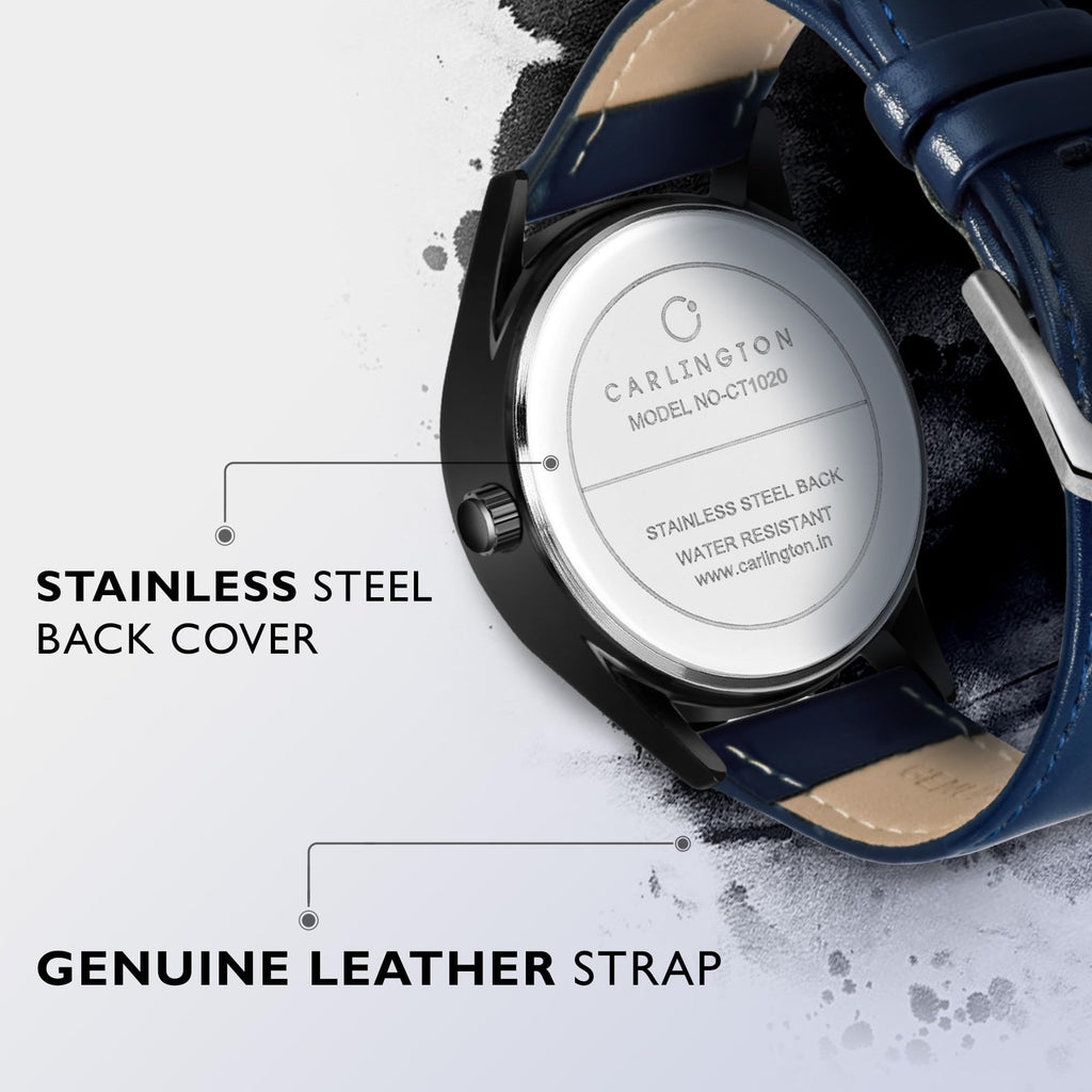 Carlington Analog Watches for Men with Leather Strap - CT 1020