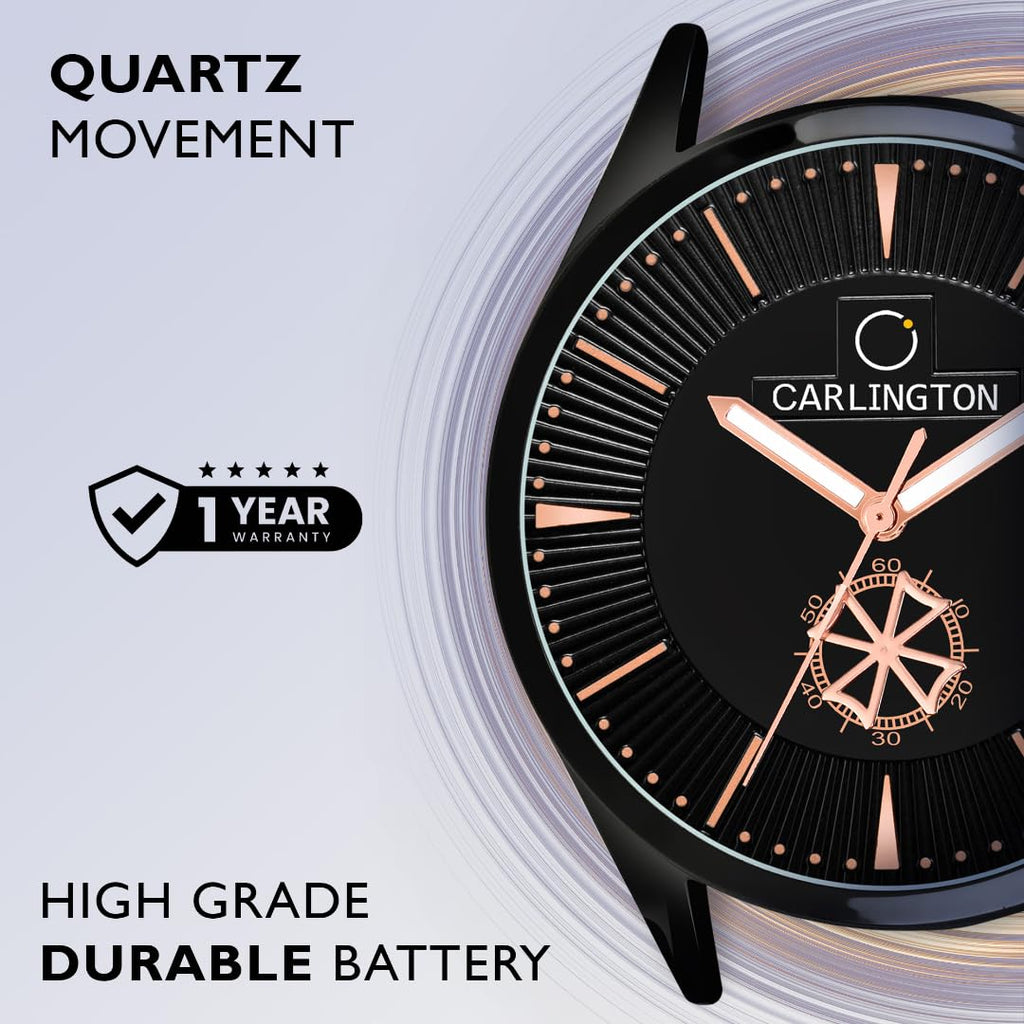Carlington Analog Watches for Men with Leather Strap - CT 1020