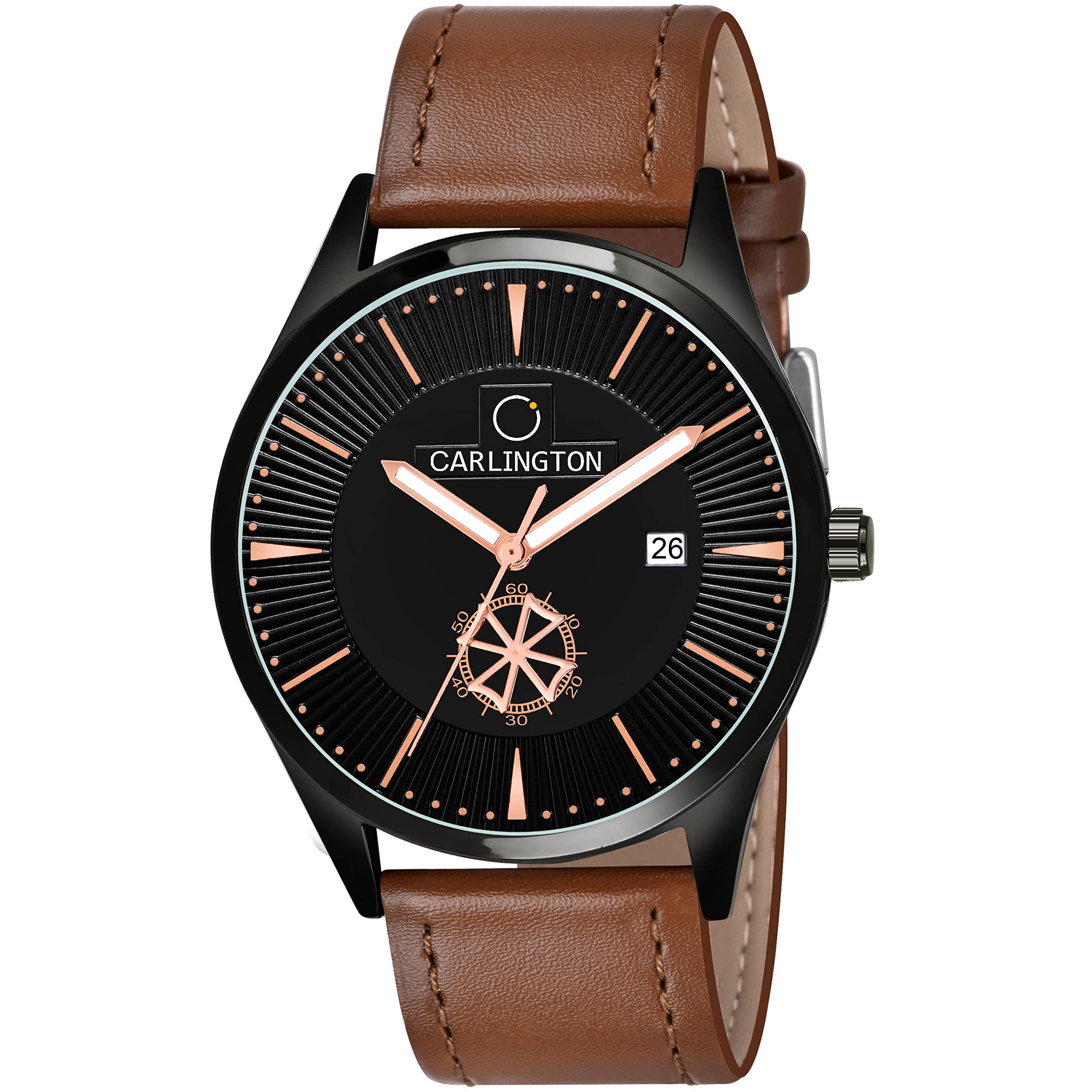 Carlington Analog Watches for Men with Leather Strap - CT 1020