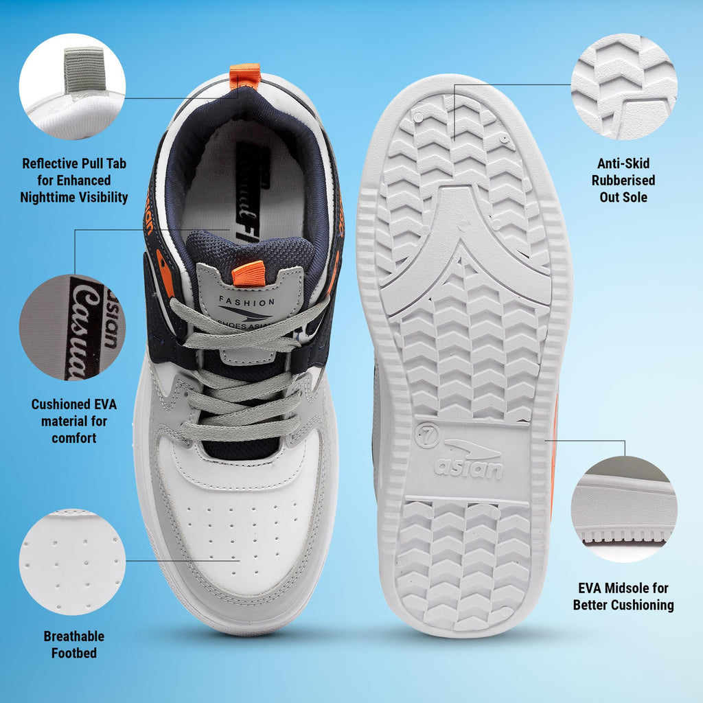 ASIAN Men's TARZAN-11 Casual Sneaker Shoes with Synthetic Upper Lightweight Comfortable Mid Top Sneaker Shoes for Men's & Boy's