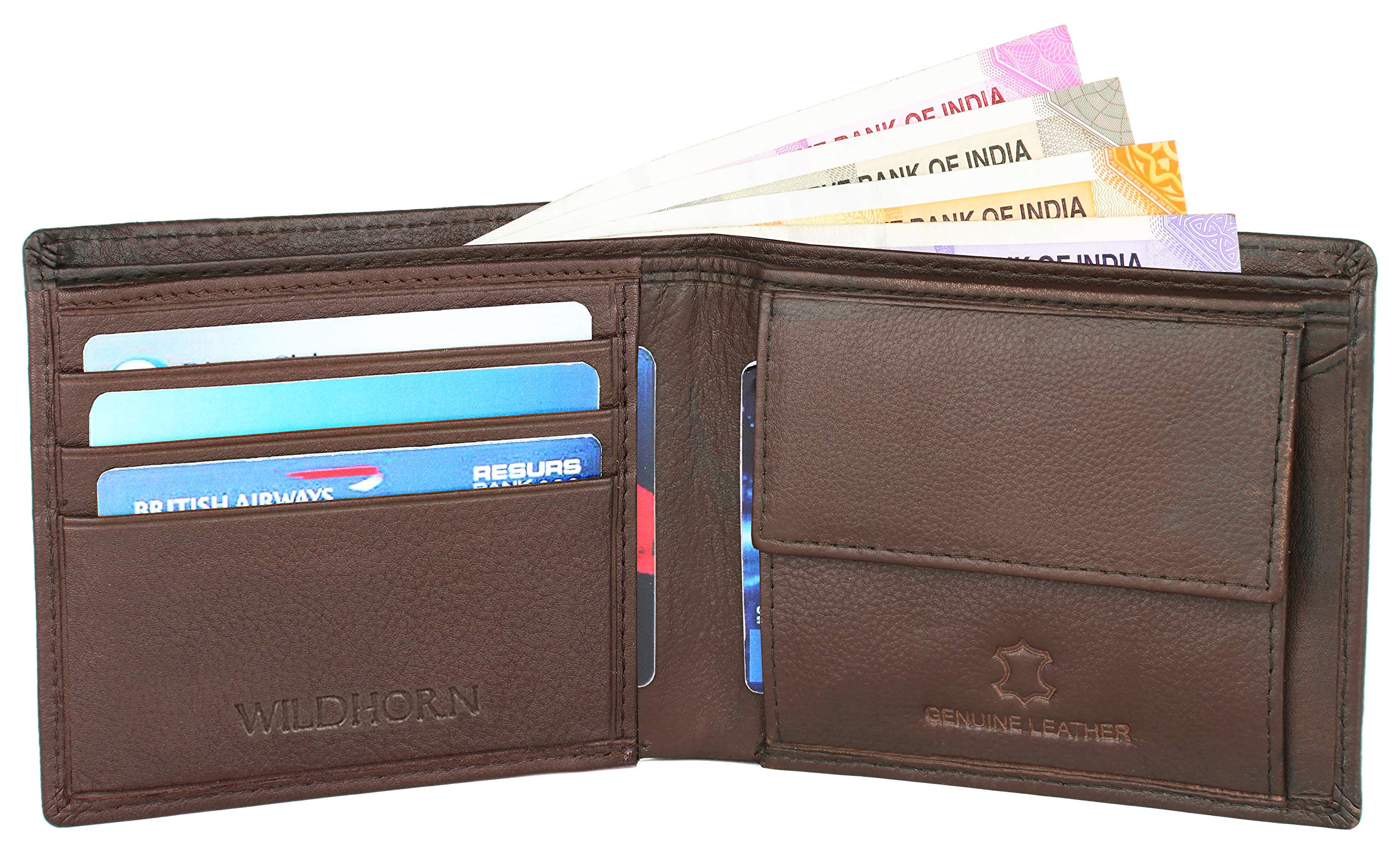 WildHorn Rfid Protected Leather Wallet For Men, Brown